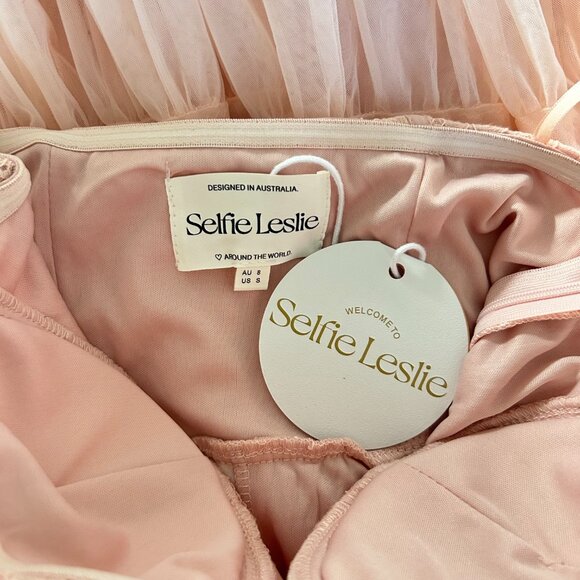 NWT Selfie Leslie Dancing With Me Sweetheart Tulle Midi Dress Pink S Formal Roma - Picture 10 of 12